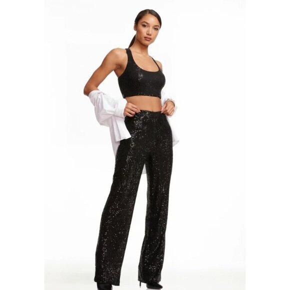 NWT Dress the Population Zuri Top and Sequin Wide Leg Pant Set Size M - Picture 1 of 11
